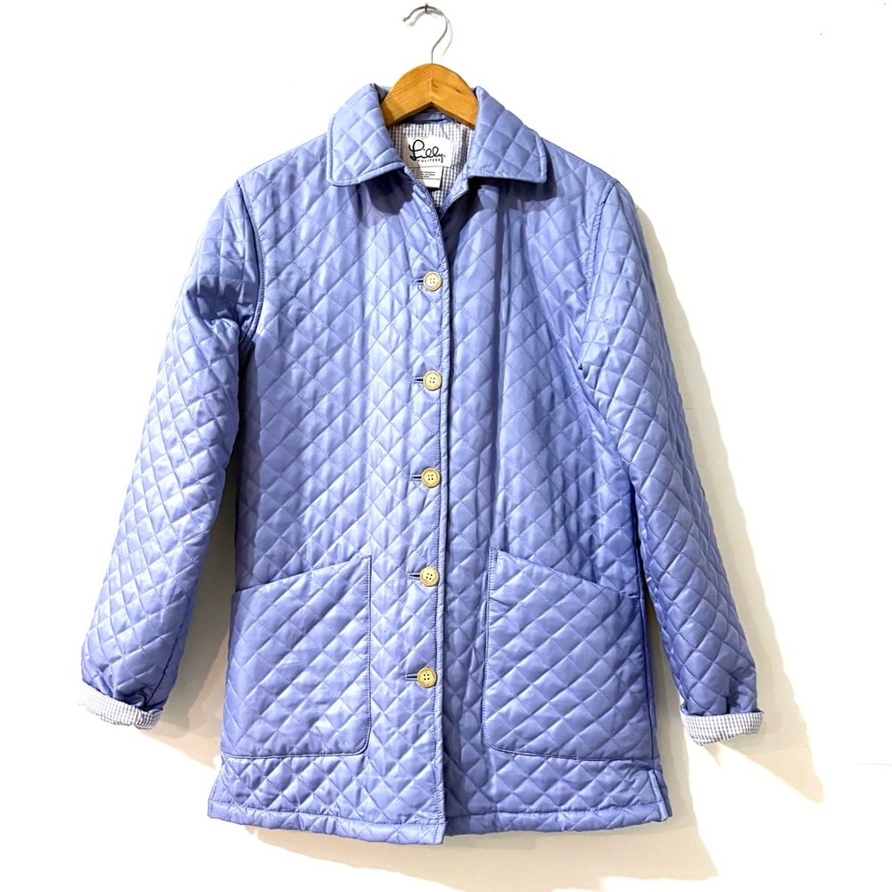 Lilly Pulitzer Lavender Lightweight Puffer Button Front Quilted Jacket Small
